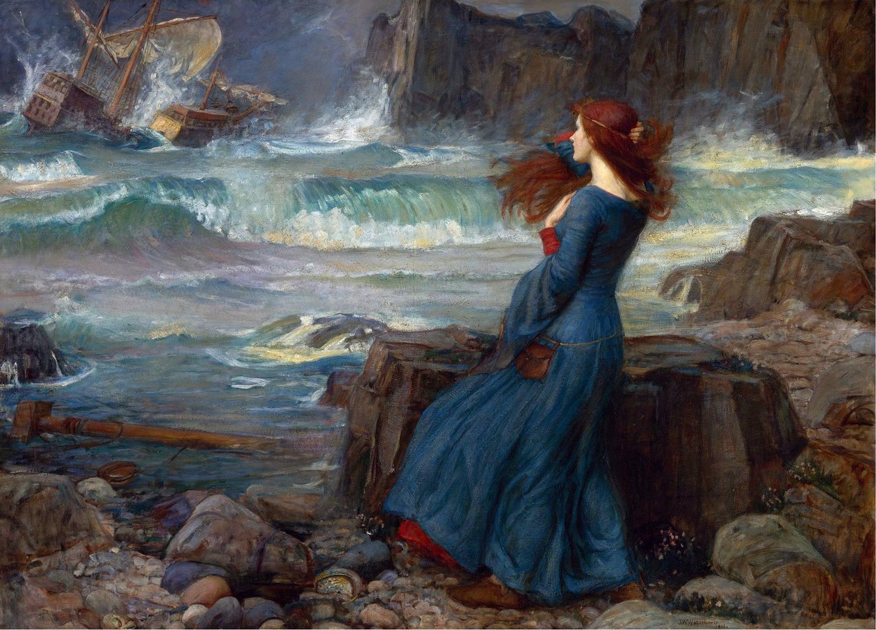 Miranda - Myrsky (Shakespeare) - John William Waterhousen kuva tekijältä John William Waterhouse
