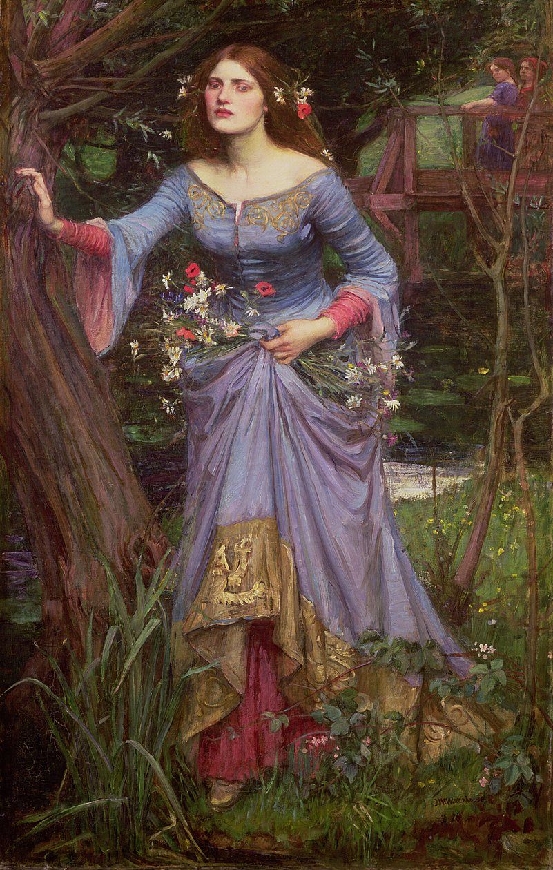 Huonekalut ja erilaiset esineet 1100- ja 1300-luvuilta tekijältä John William Waterhouse