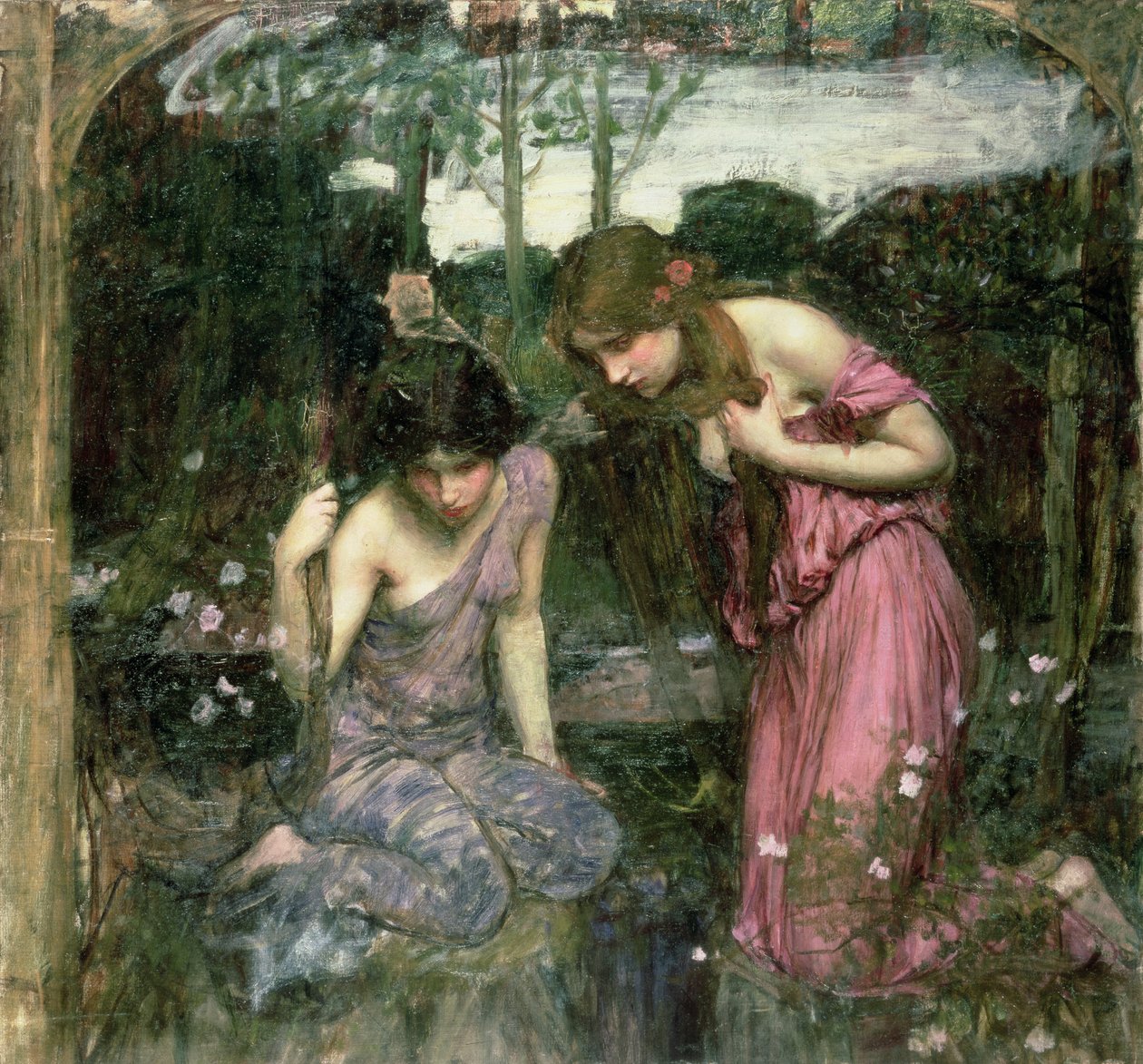 Tutkimus "Nymfit löytävät Orpheuksen pään", n. 1900 tekijältä John William Waterhouse