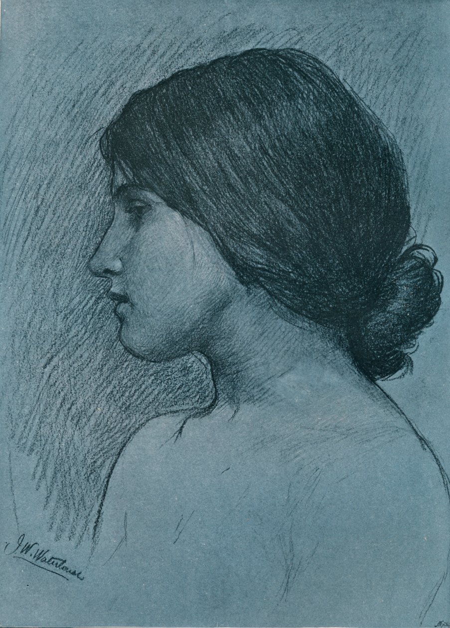 Study of a Head, c1899 tekijältä John William Waterhouse