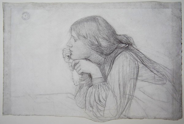 Tutkimus naishahmosta Rosaryn kanssa tekijältä John William Waterhouse