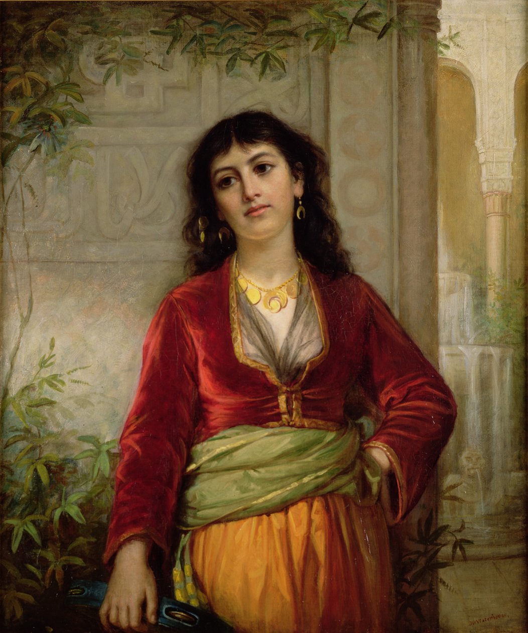 The Unwelcome Companion (Katukohtaus Kairossa), n. 1872-73 (öljy kankaalle) tekijältä John William Waterhouse