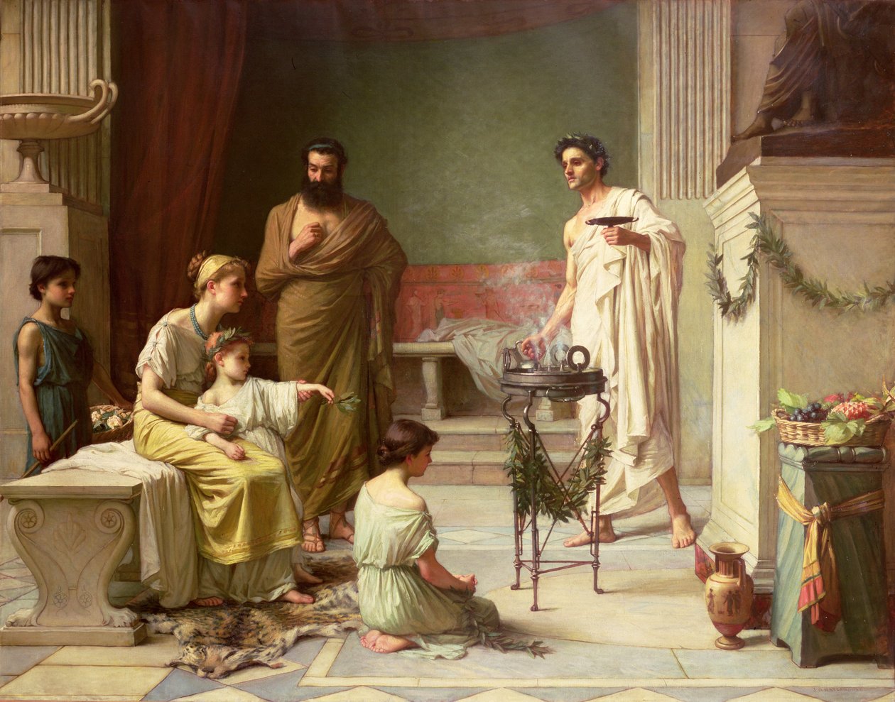 Huonekalut ja erilaiset esineet 1100- ja 1300-luvuilta tekijältä John William Waterhouse