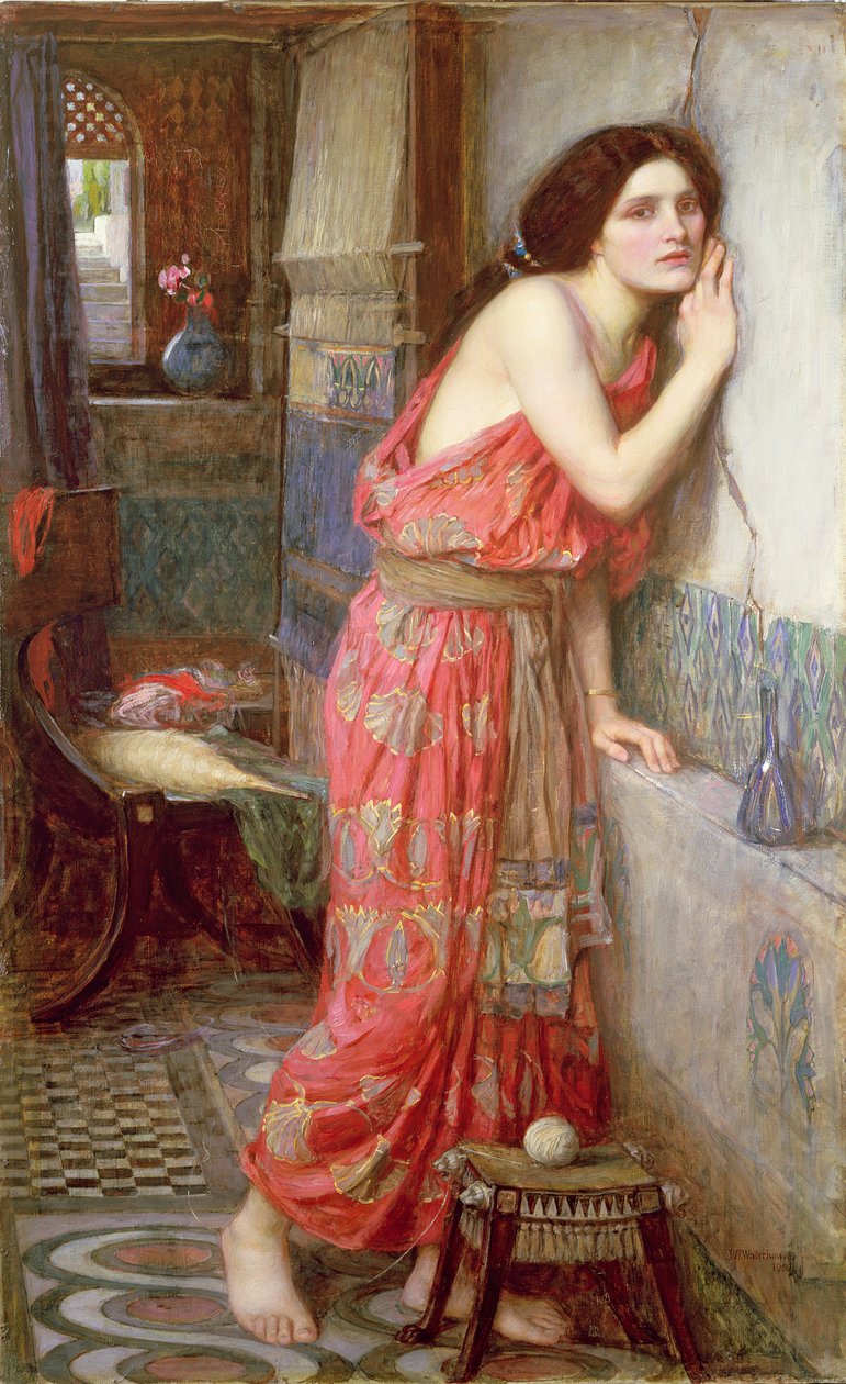 Huonekalut ja erilaiset esineet 1100- ja 1300-luvuilta tekijältä John William Waterhouse