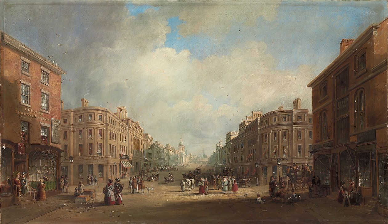 Ehdotettu suunnitelma New Streetille, Newcastle, 1831 tekijältä John Wilson Carmichael