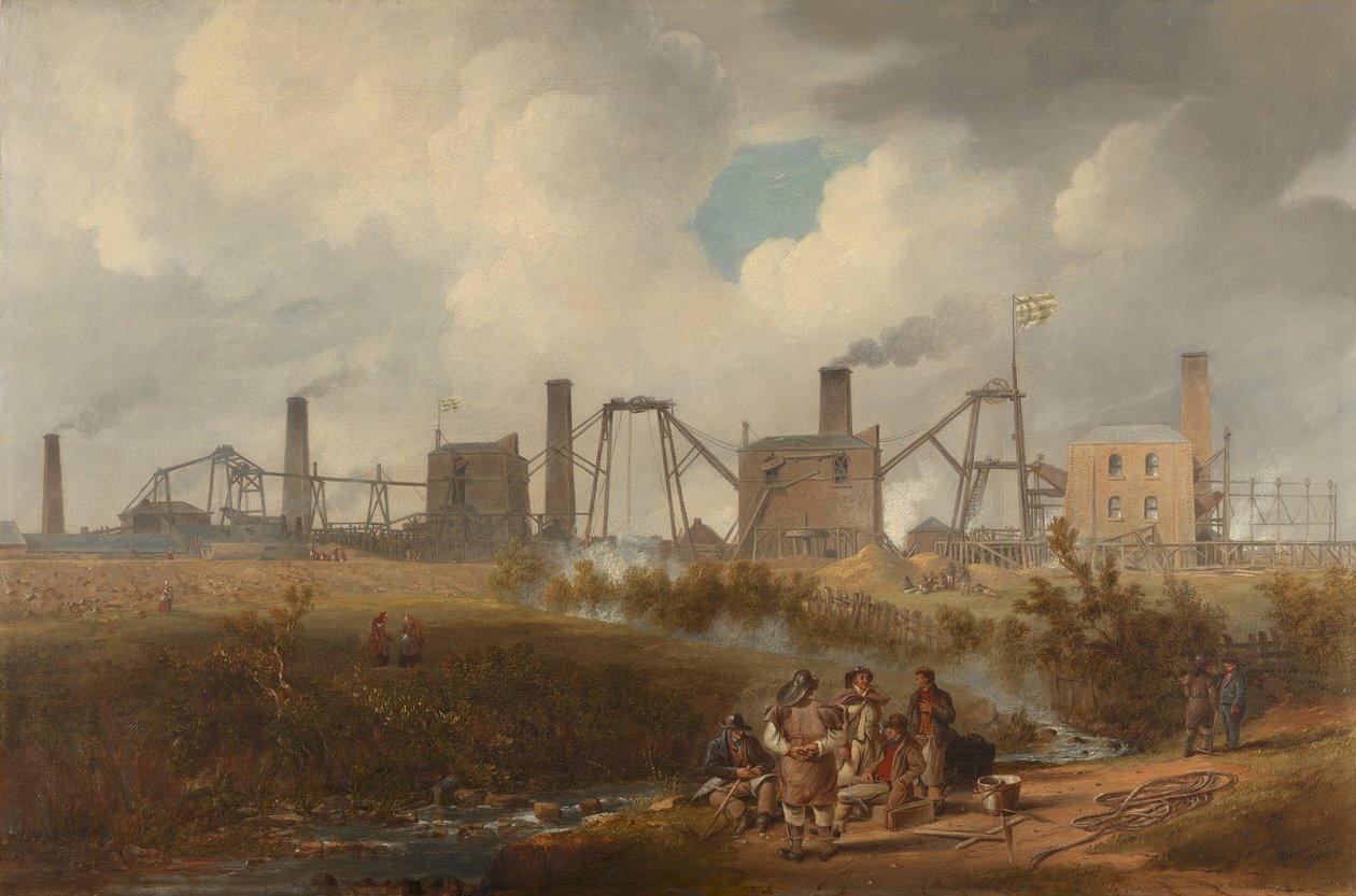 Näkymä Murton Collierysta lähellä Seahamia, Durhamin kreivikunnassa tekijältä John Wilson Carmichael