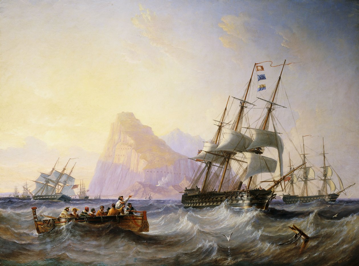 British Men O" Sota Gibraltarin edustalla, 1855 tekijältä John Wilson Carmichael