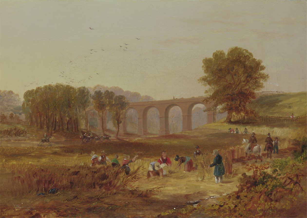 Corby Viaduct, Newcastlen ja Carlislen rautatie tekijältä John Wilson Carmichael