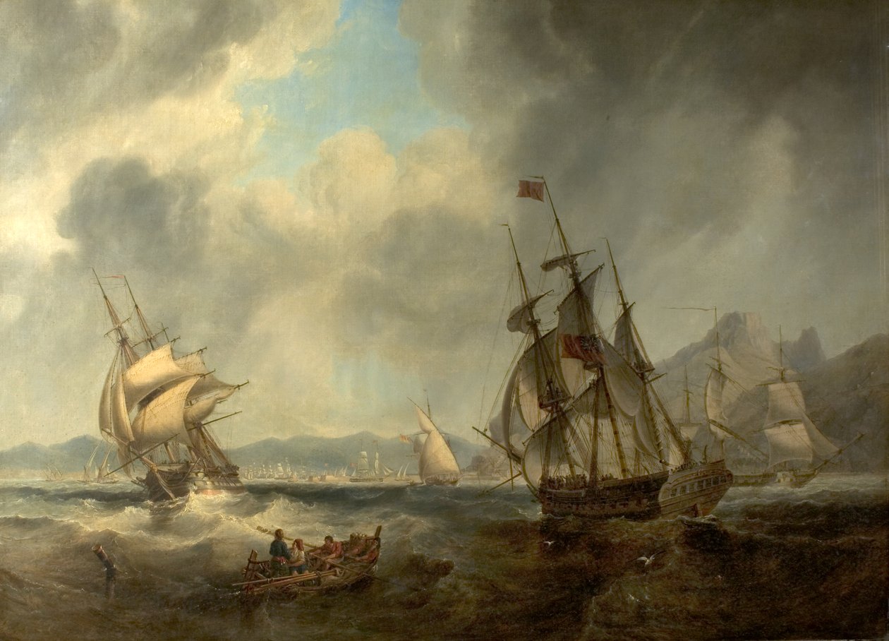 Kohtaus Välimerellä, 1842 tekijältä John Wilson Carmichael