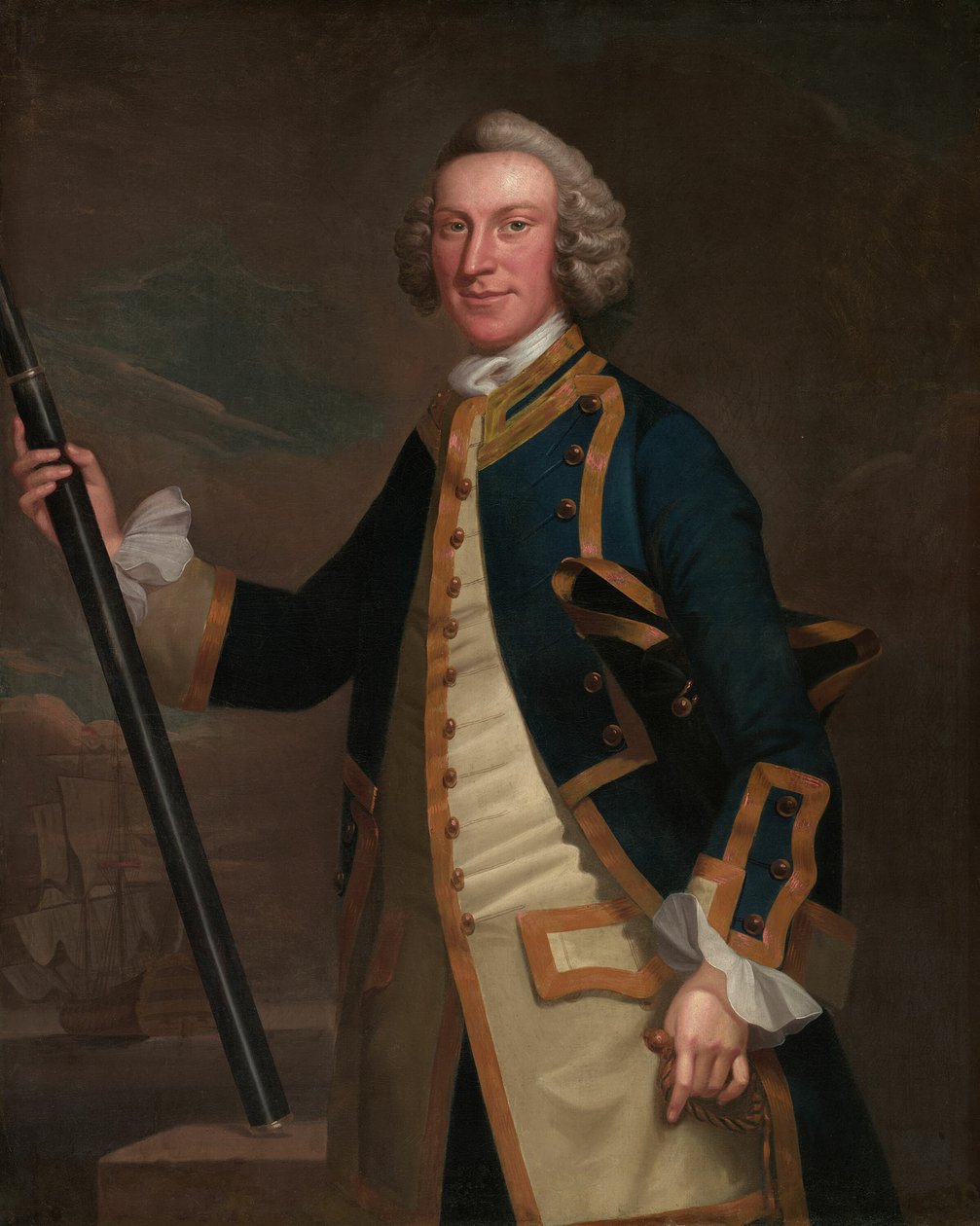 Merivoimien upseerin muotokuva, 174958. tekijältä John Wollaston