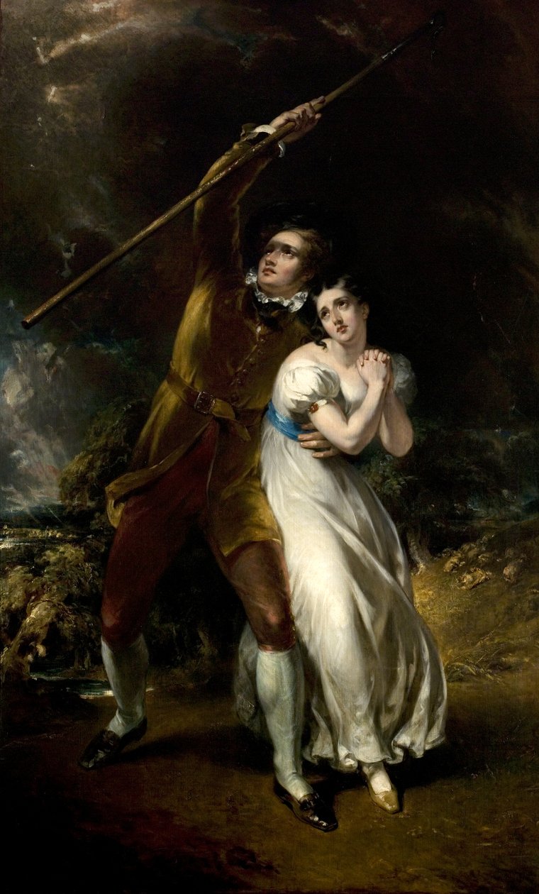 Celadon ja Amelia myrskyssä, 1840-49 tekijältä John Wood
