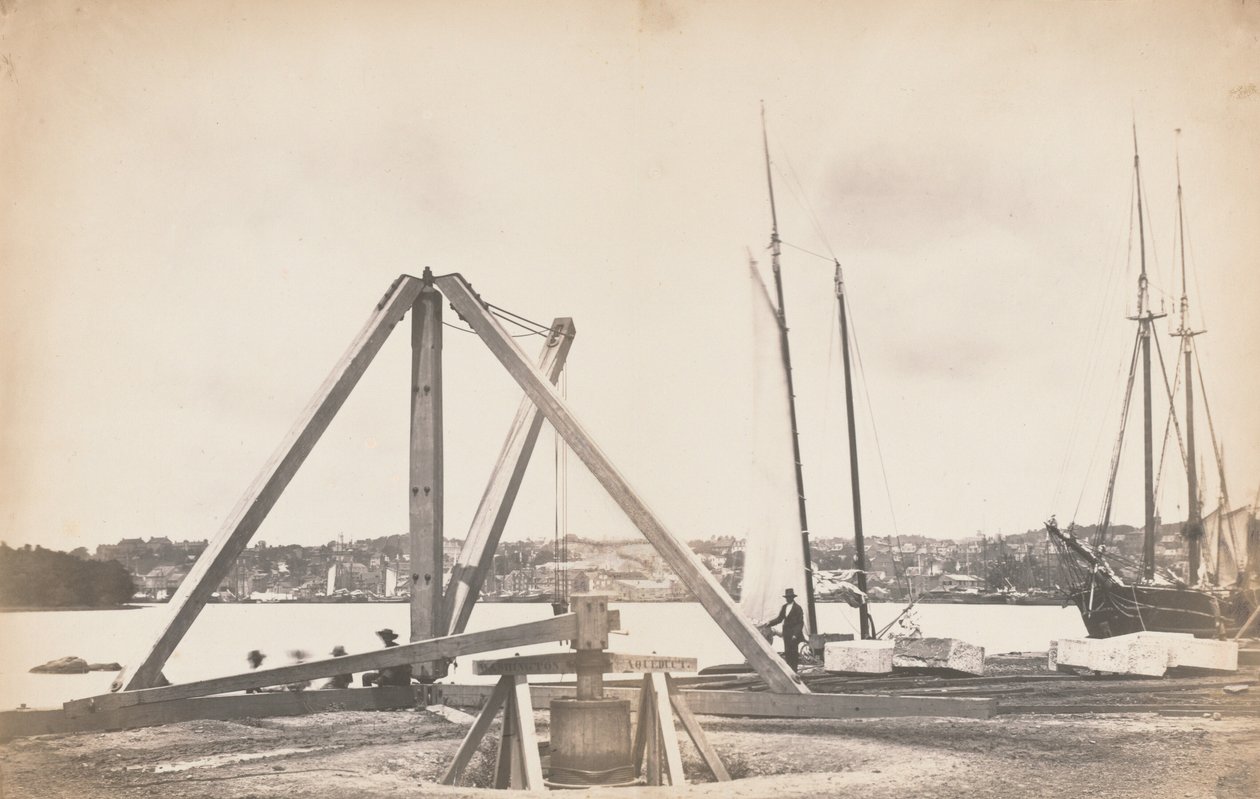 Washingtonin vesijohdon rakentaminen 1858-1859 (kuva) tekijältä John Wood