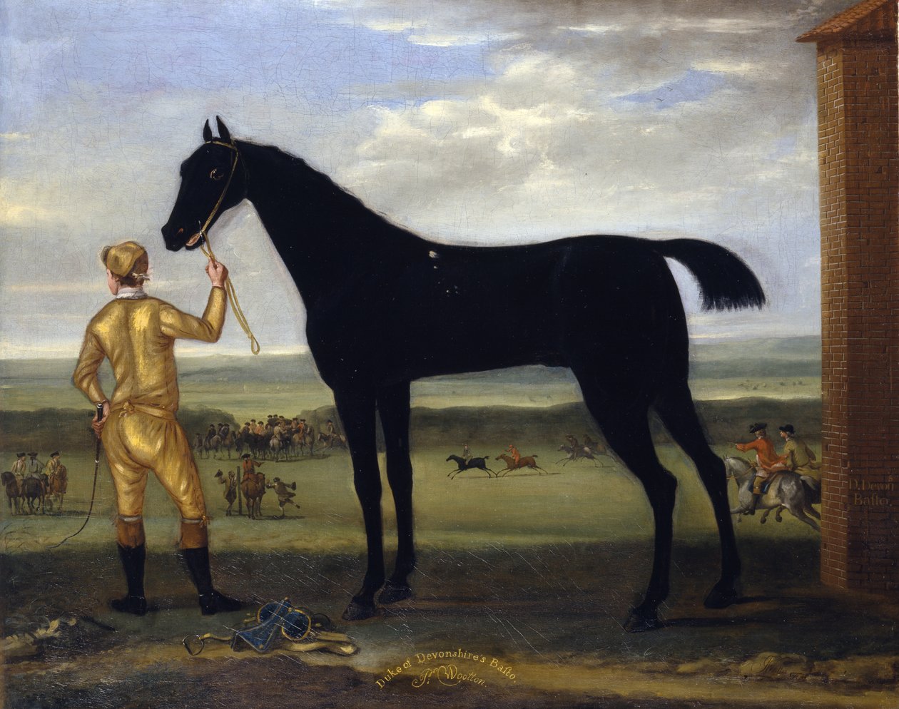 Devonshiren herttuan kilpahevonen "Basto", n. 1708-25 (öljy kankaalle) tekijältä John Wootton