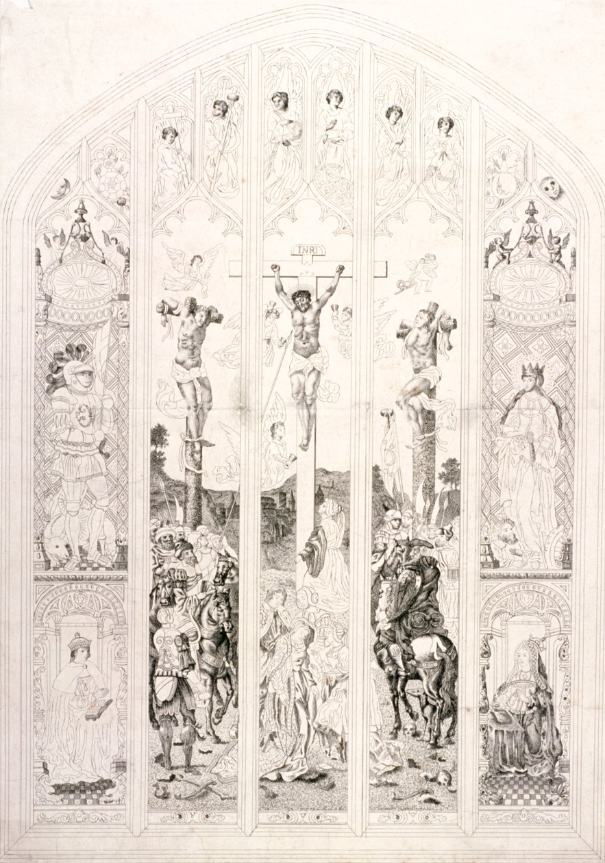 Itä-ikkuna St Margaretissa, Westminster, kuvaa ristiinnaulitsemista, Lontoo, 1787 tekijältä John Wright