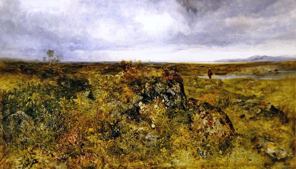 Kalastus joella (öljy kankaalle) tekijältä John Wright Oakes