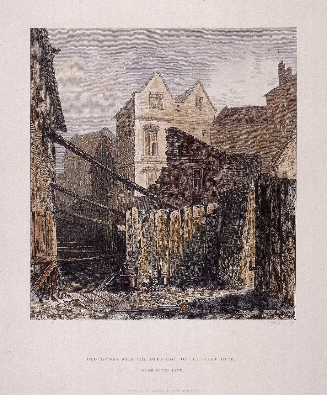 Fleet River, Lontoo, 1851 tekijältä John Wykeham Archer