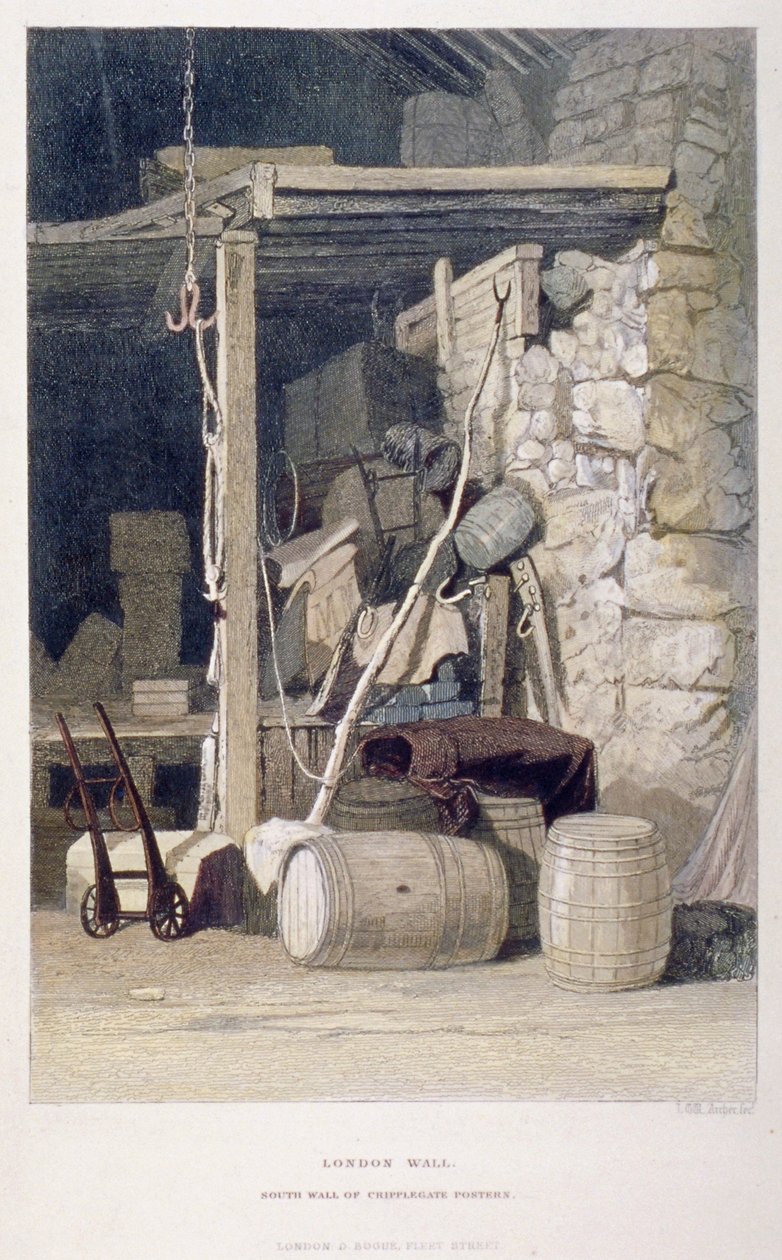 Fore Street, Lontoon kaupunki, 1851. tekijältä John Wykeham Archer