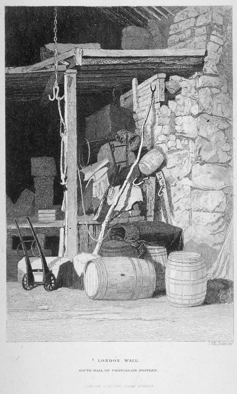 Fore Street, Lontoon kaupunki, 1851. tekijältä John Wykeham Archer
