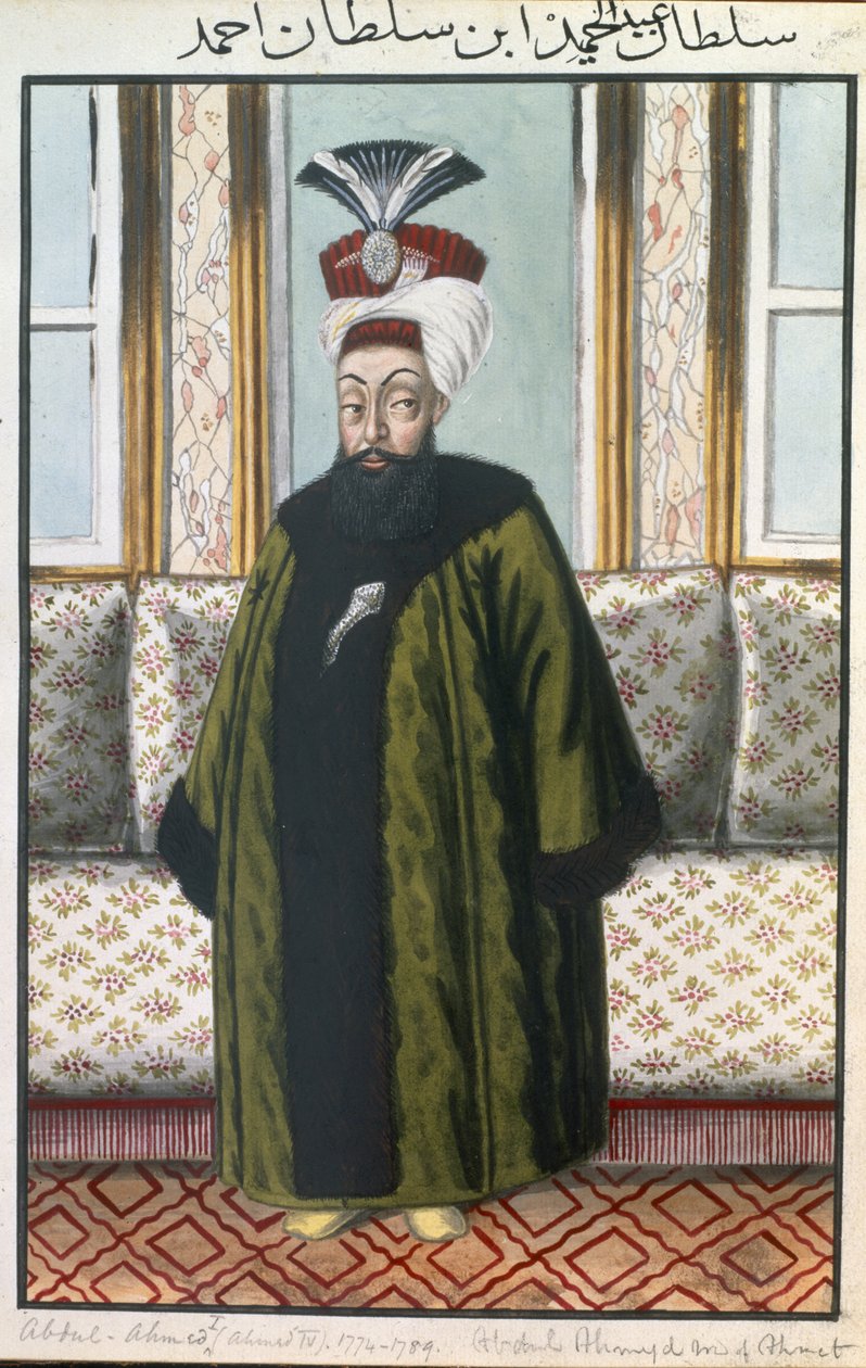 Abdul Hamid I (1725–1789) sulttaani 1774–1789, teoksesta ”Sarja Turkin keisarien muotokuvia” tekijältä John Young