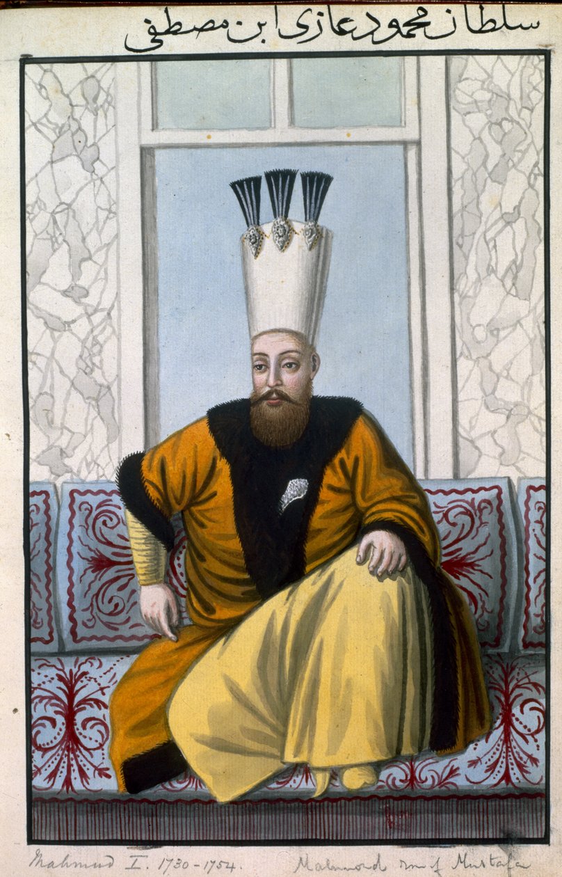 Mahmud I (1696-1754) Sulttaani 1730-54, sarjasta "Turkin keisarien muotokuvia", 1808 tekijältä John Young