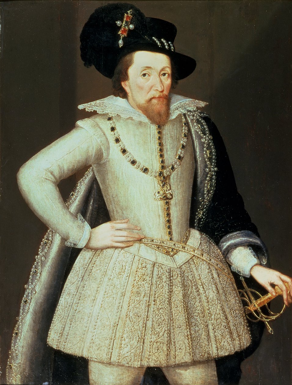 James I, puolipitkä muotokuva tekijältä John de Critz