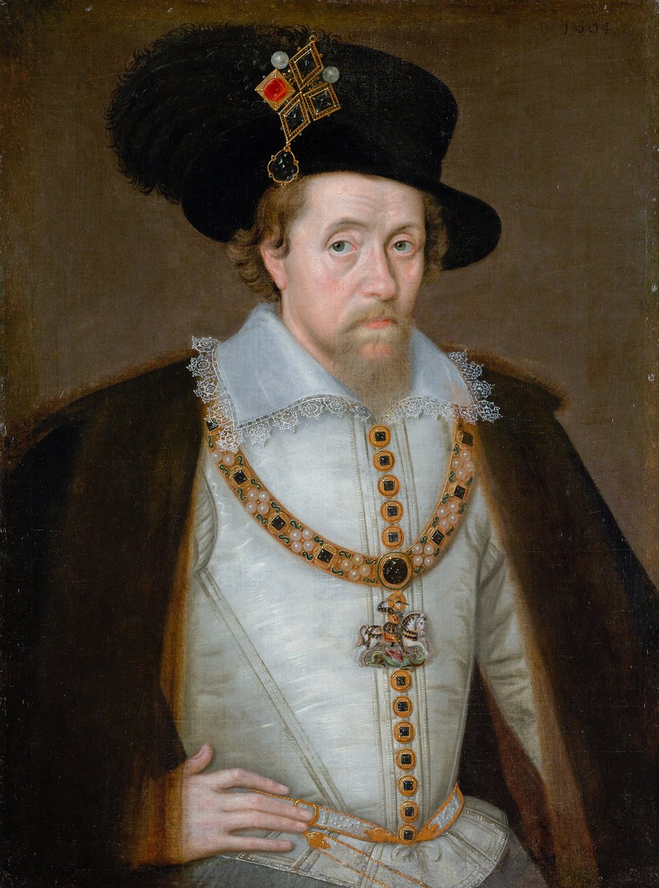 Jaakko VI ja I, 1566 - 1625, Skotlannin kuningas 1567 - 1625, Englannin ja Irlannin kuningas 1603 - 1625. tekijältä John de Critz