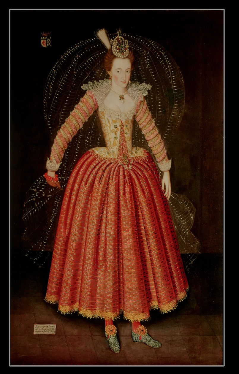 Lucy Harrington, Bedfordin kreivitär, Inigo Jonesin suunnittelemassa naamiaisasussa, 1606 tekijältä John de Critz