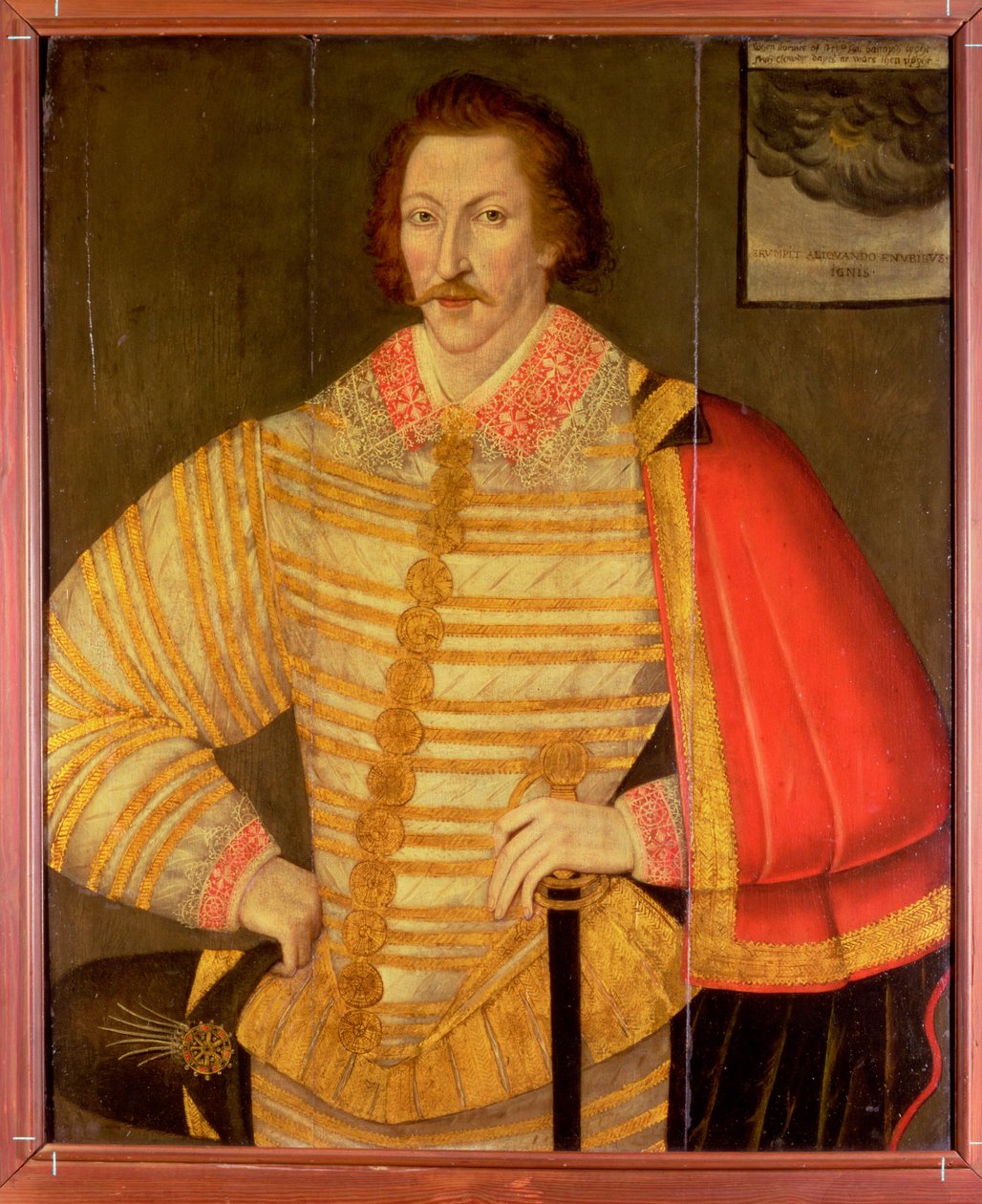 Muotokuva herrasmiehestä, jota pidetään englantilaisena navigaattorina Thomas Cavendishinä tekijältä John the Younger Bettes