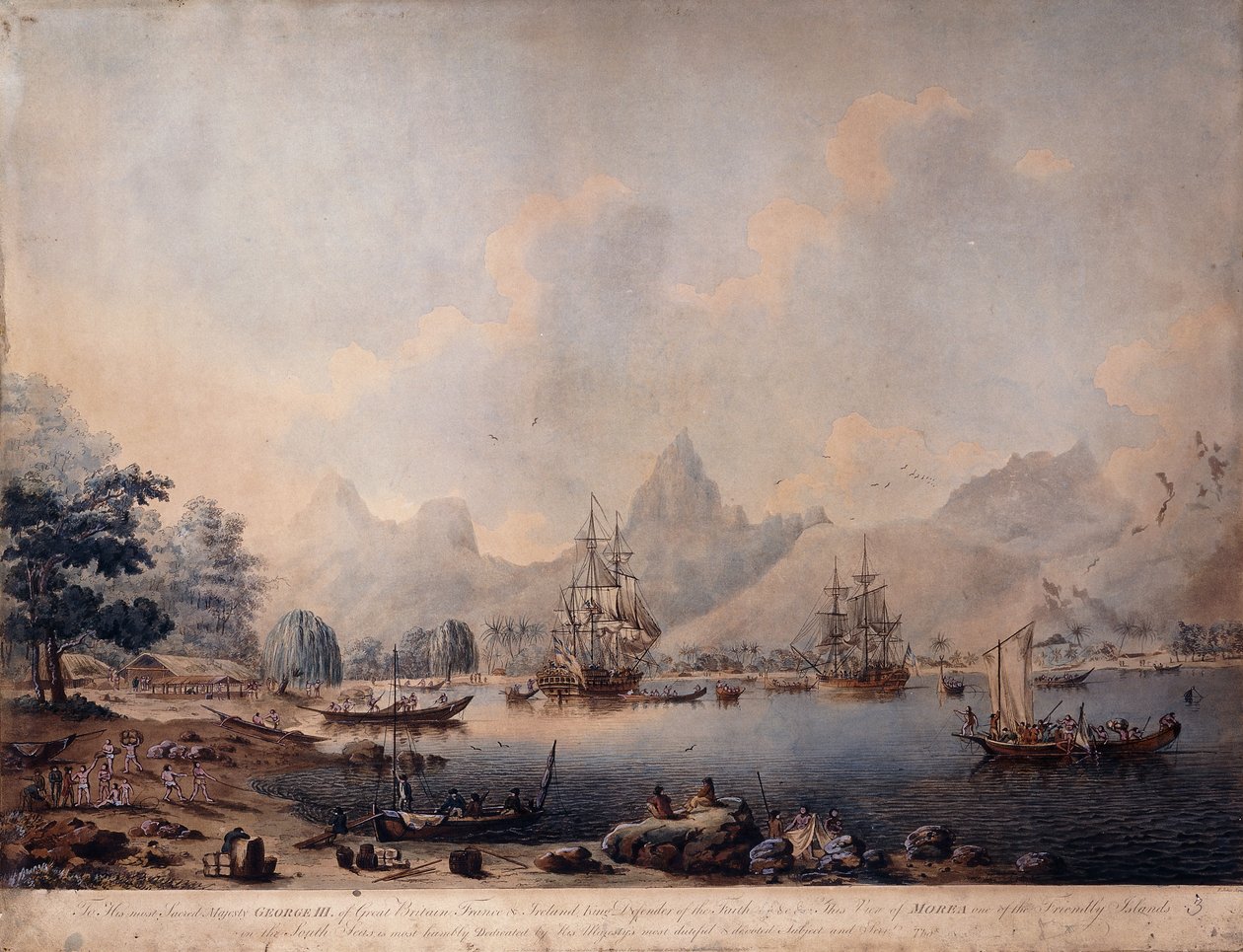 Näkymä Mooreaan, 1787 tekijältä John the Younger Cleveley
