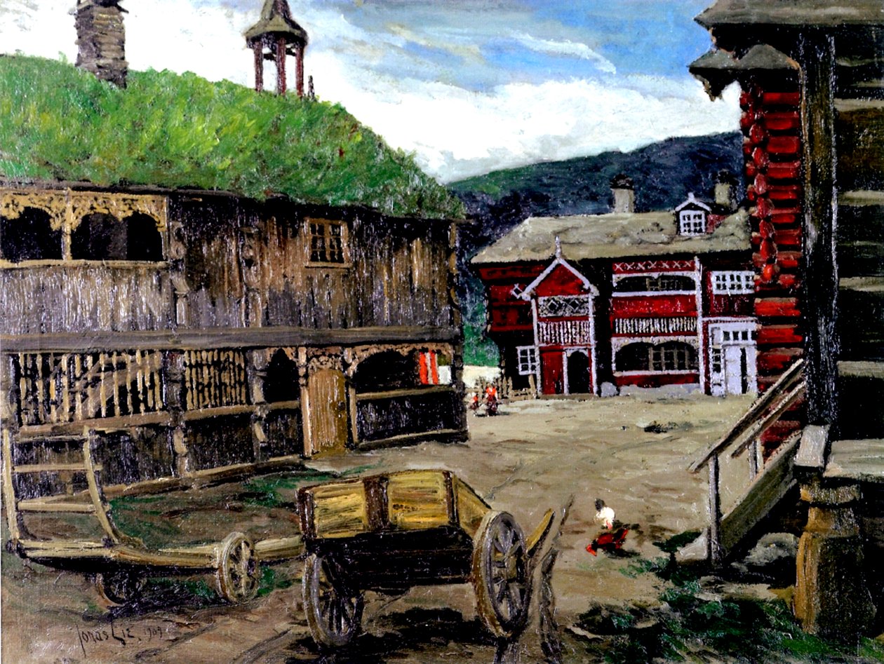 Norjalainen kylä, 1909 tekijältä Jonas Lie