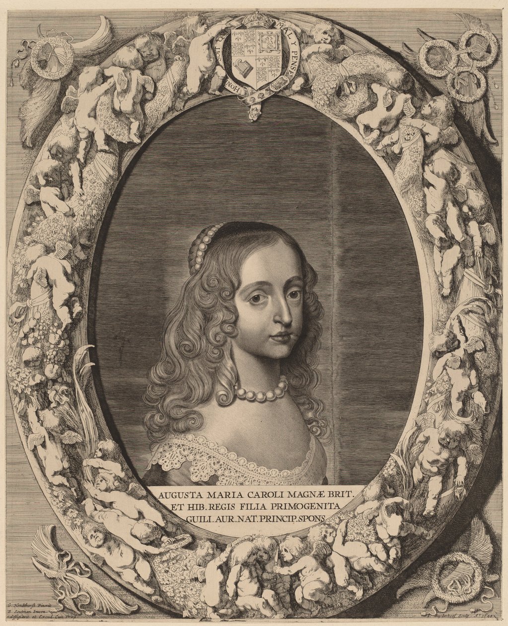 Mary I Stuart tekijältä Jonas Suyderhoff after Gerrit van Honthorst