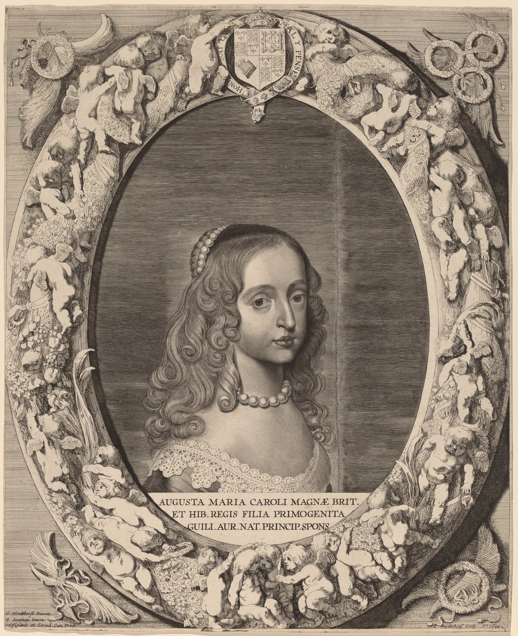 Maria I Stuart tekijältä Jonas Suyderhoff after Gerrit van Honthorst