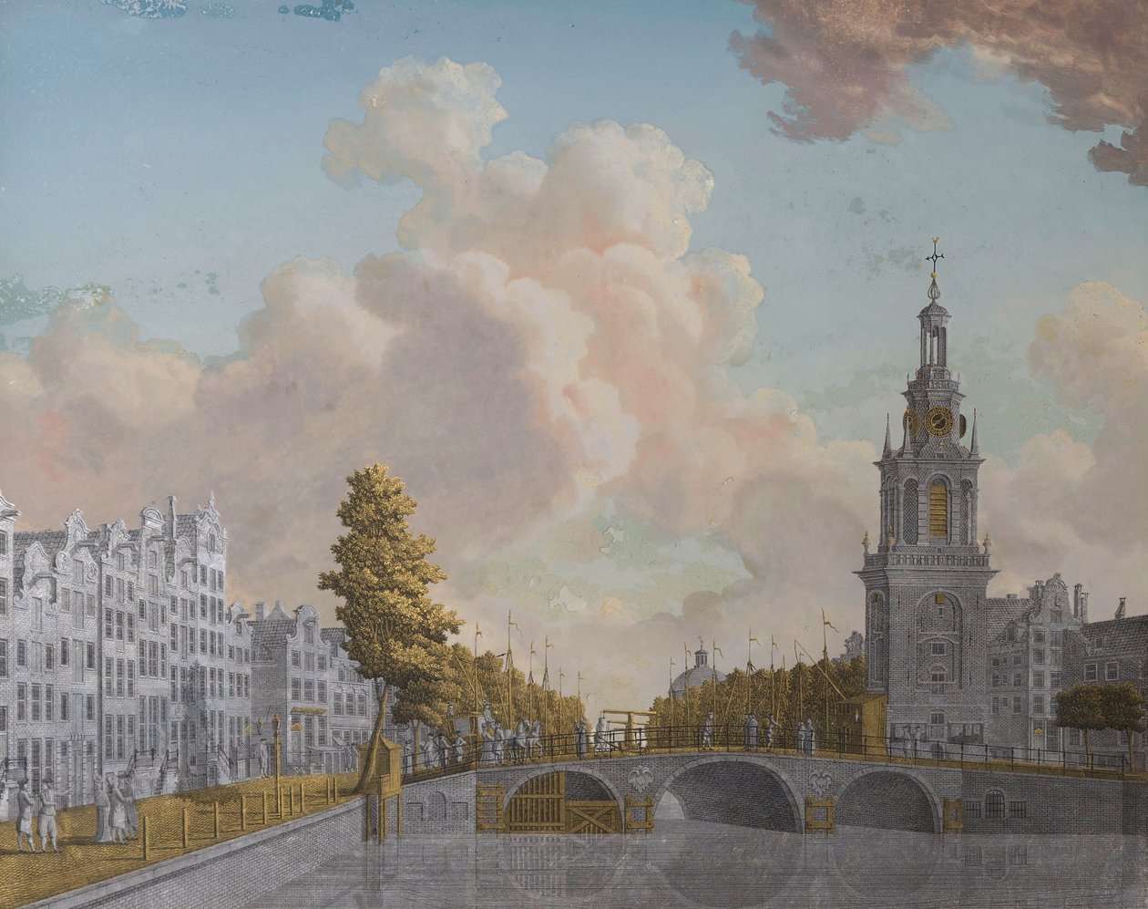 Näkymä tornille nimeltä Jan Roodenpoortstoren ja Singelin kanavalle Amsterdamissa tekijältä Jonas Zeuner