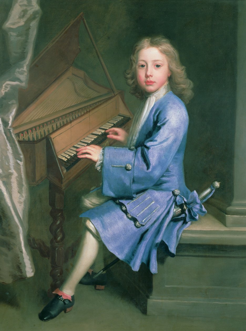 Garton Orme istuu Spinetissä, n. 1707 tekijältä Jonathan Richardson