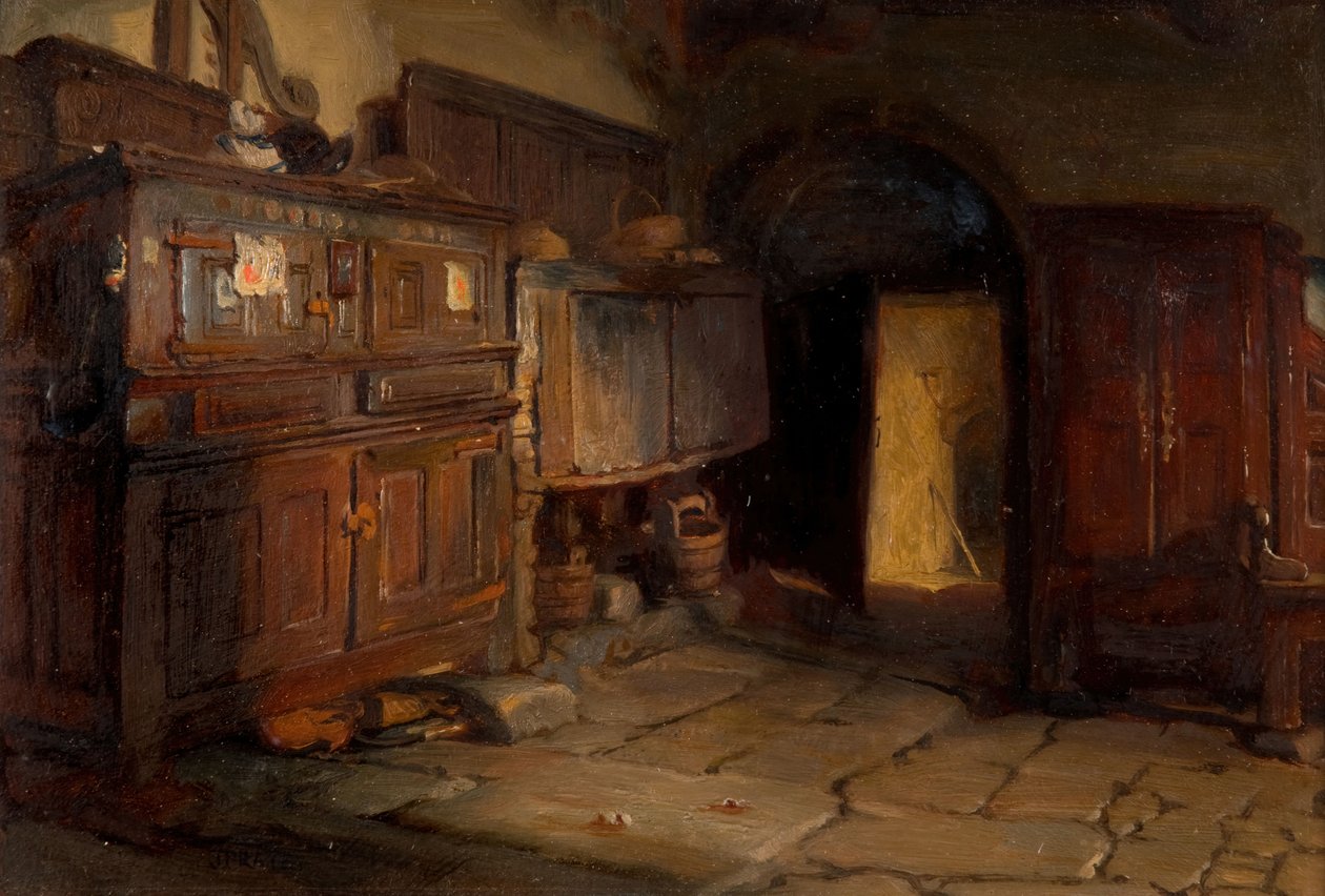 Breton-mökin sisustus, 1887. tekijältä Jonathon Pratt
