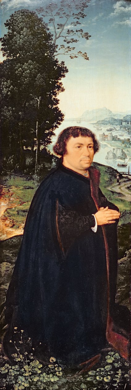 Muotokuva luovuttajasta polvistumassa joen rannalla (pari 155175) tekijältä Joos van Cleve