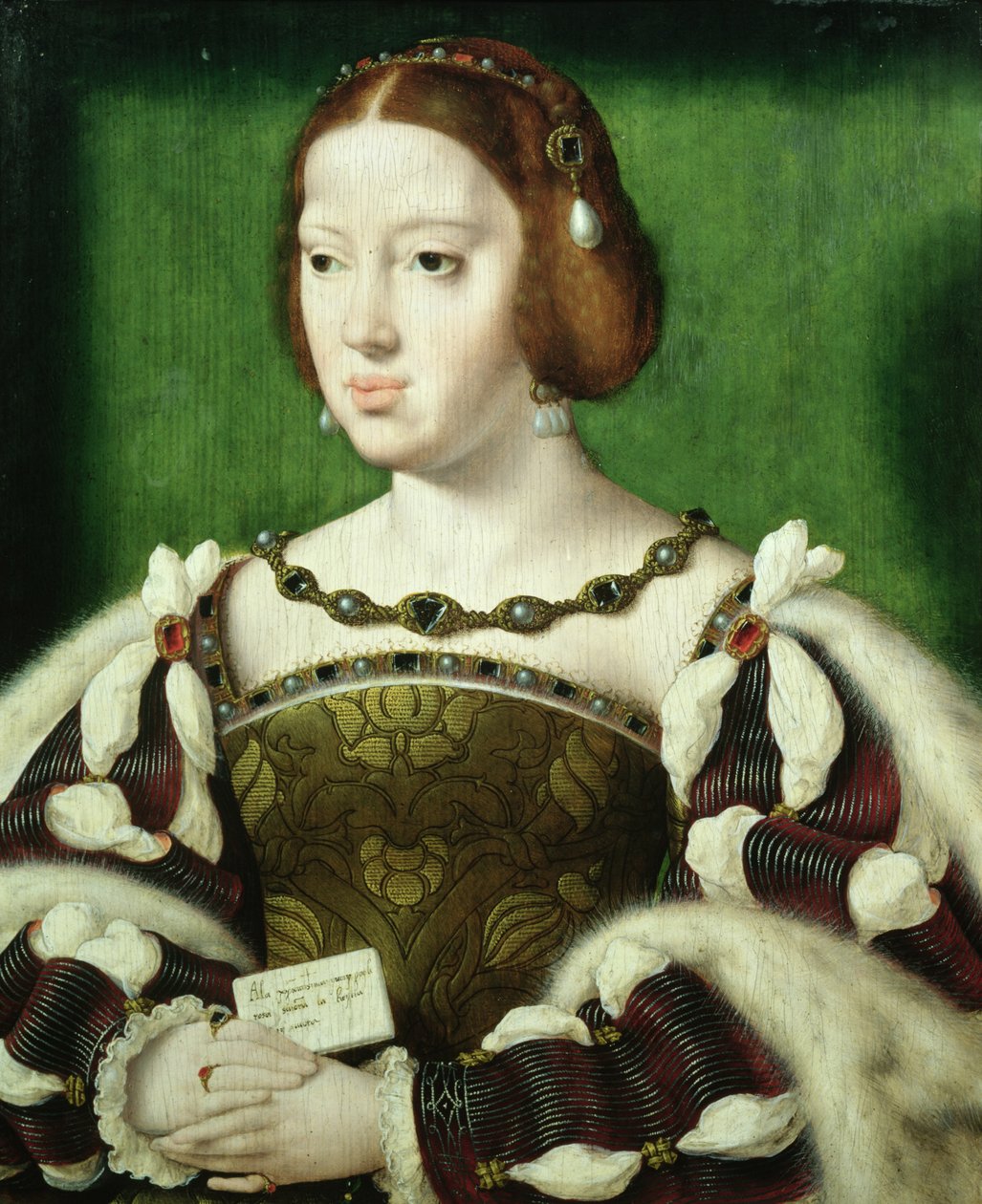 Ranskan kuningatar Eleanor (tempera paneelissa) tekijältä Joos van Cleve