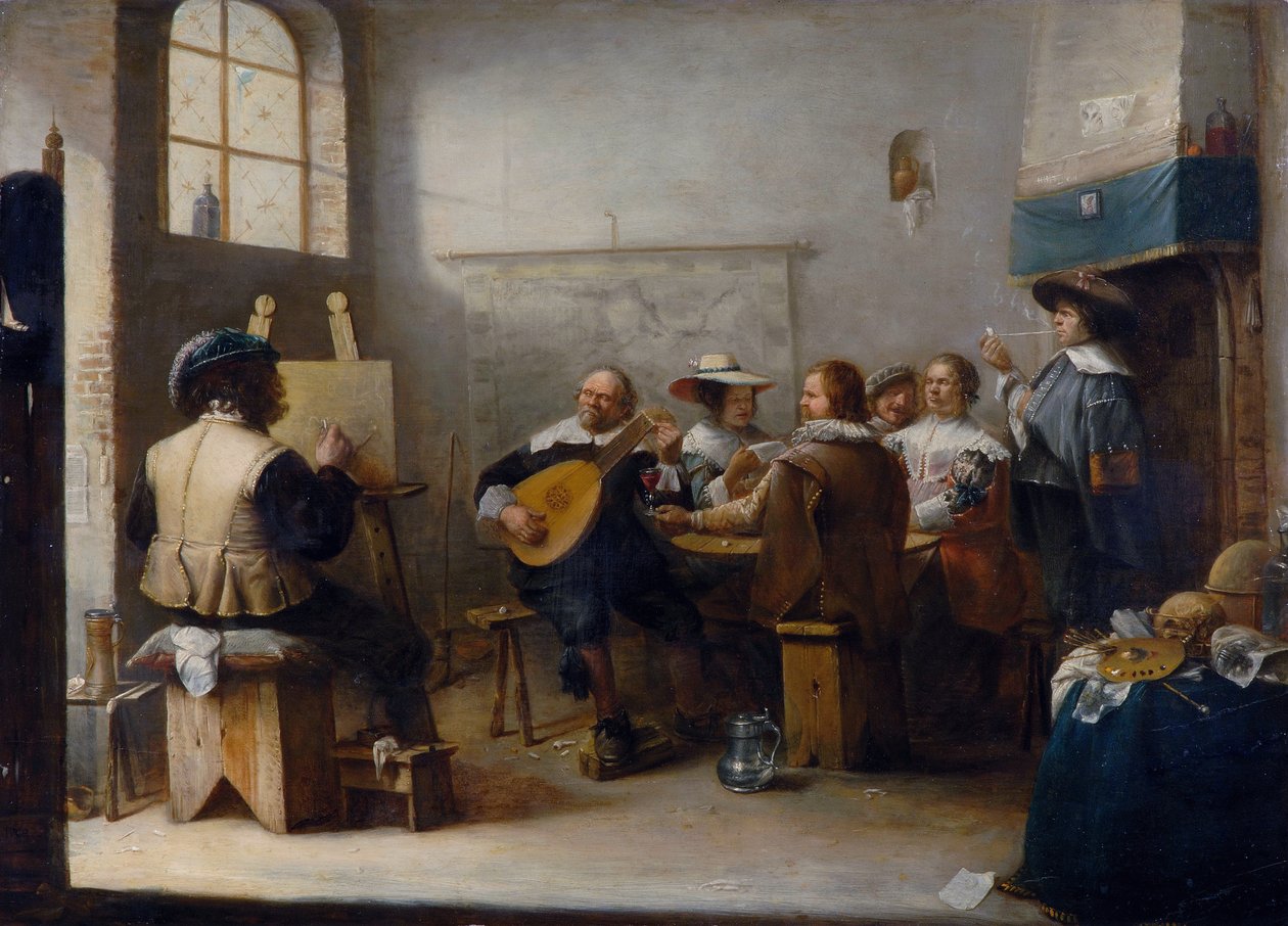 Taidemaalarin studio tekijältä Joos van Craesbeeck