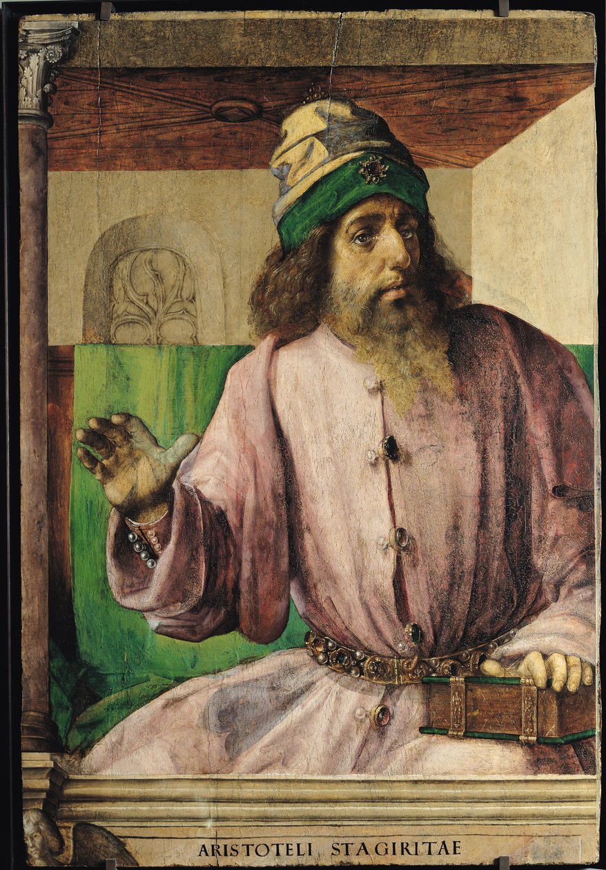 Aristoteleen (384-322 eKr.) muotokuva, n. 1475 tekijältä Joos van Gent