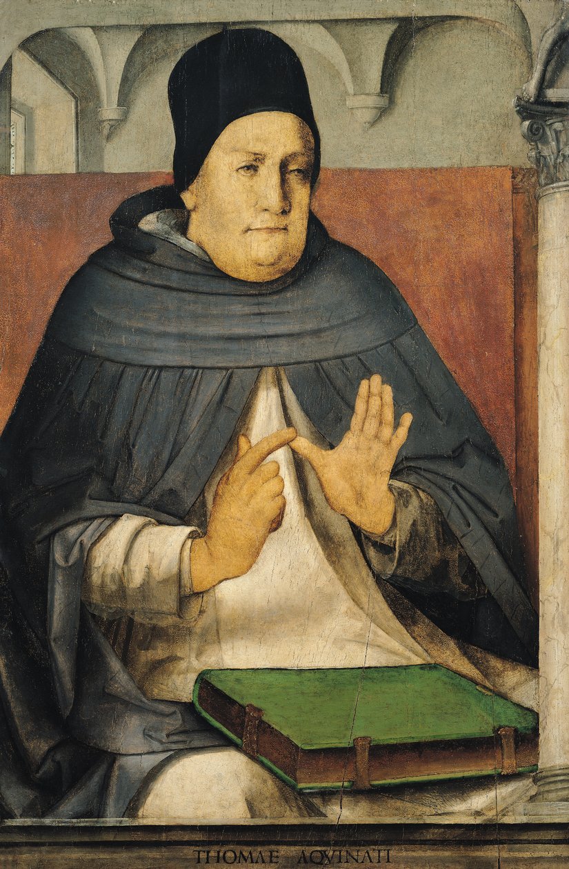 Pyhän Tuomas Akvinolaisen (1225-74) muotokuva n. 1475 tekijältä Joos van Gent