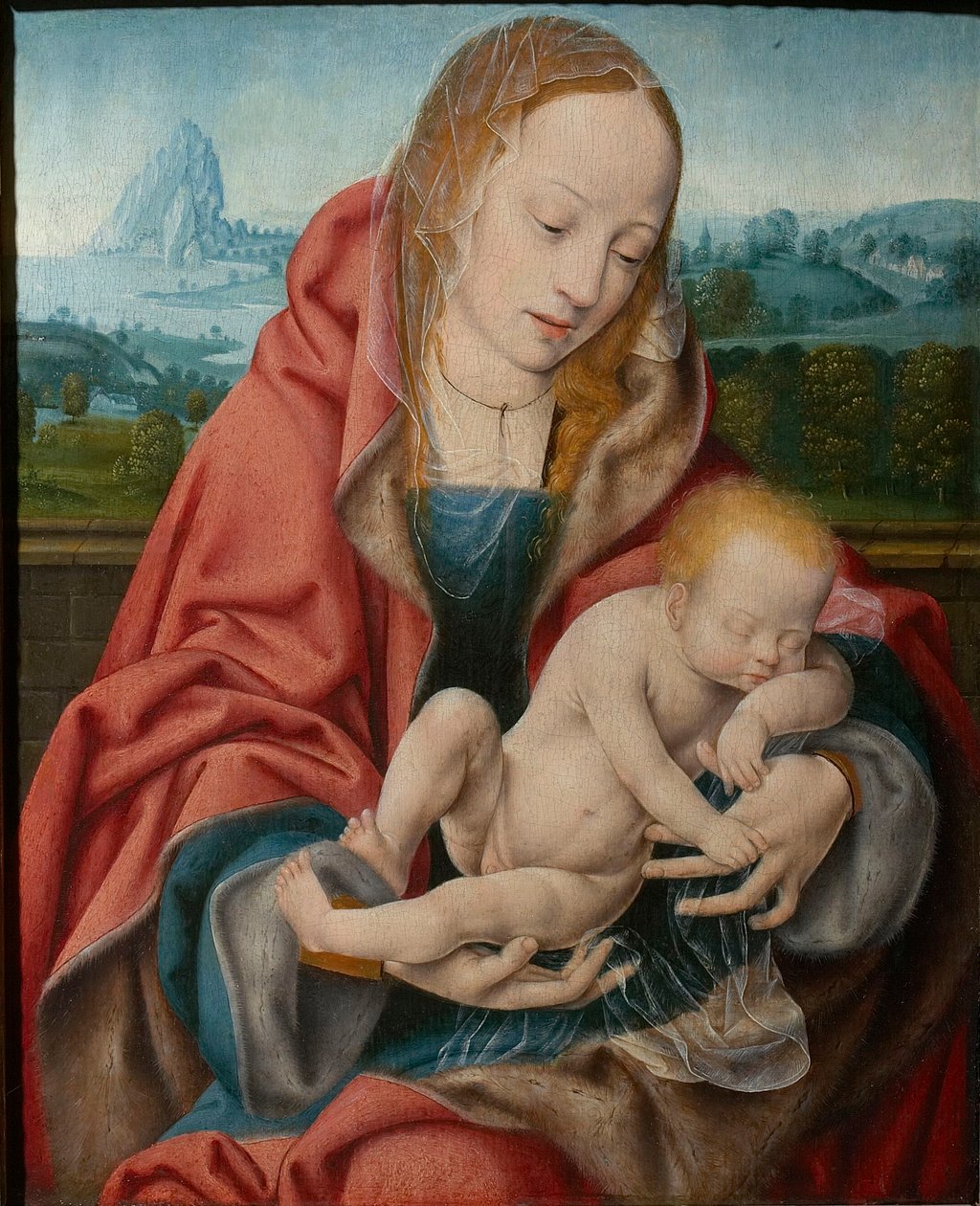 Neitsyt nukkuvan lapsen kanssa, noin 1510-1520. tekijältä Joos van Cleve