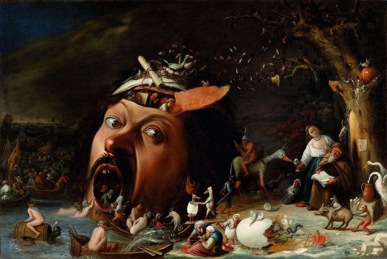 Barokki: Pyhän Antoniuksen kiusaus, Craesbeeck, Joos (Josse) van (1605/06-noin 1660), n. 1650. Öljy kankaalle. Taidehalli, Karlsruhe tekijältä Joos van Craesbeeck