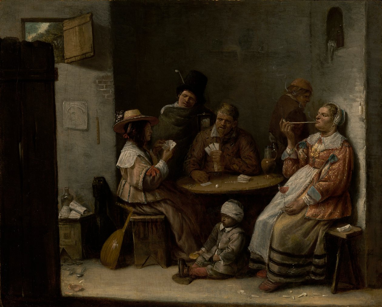 Kortinpelaajia, noin 1645 tekijältä Joos van Craesbeeck