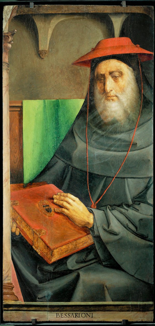 Kardinaali Bessarion, humanisti ja bysanttilainen tutkija ... tekijältä Joos van Gent (fl.1460 75)
