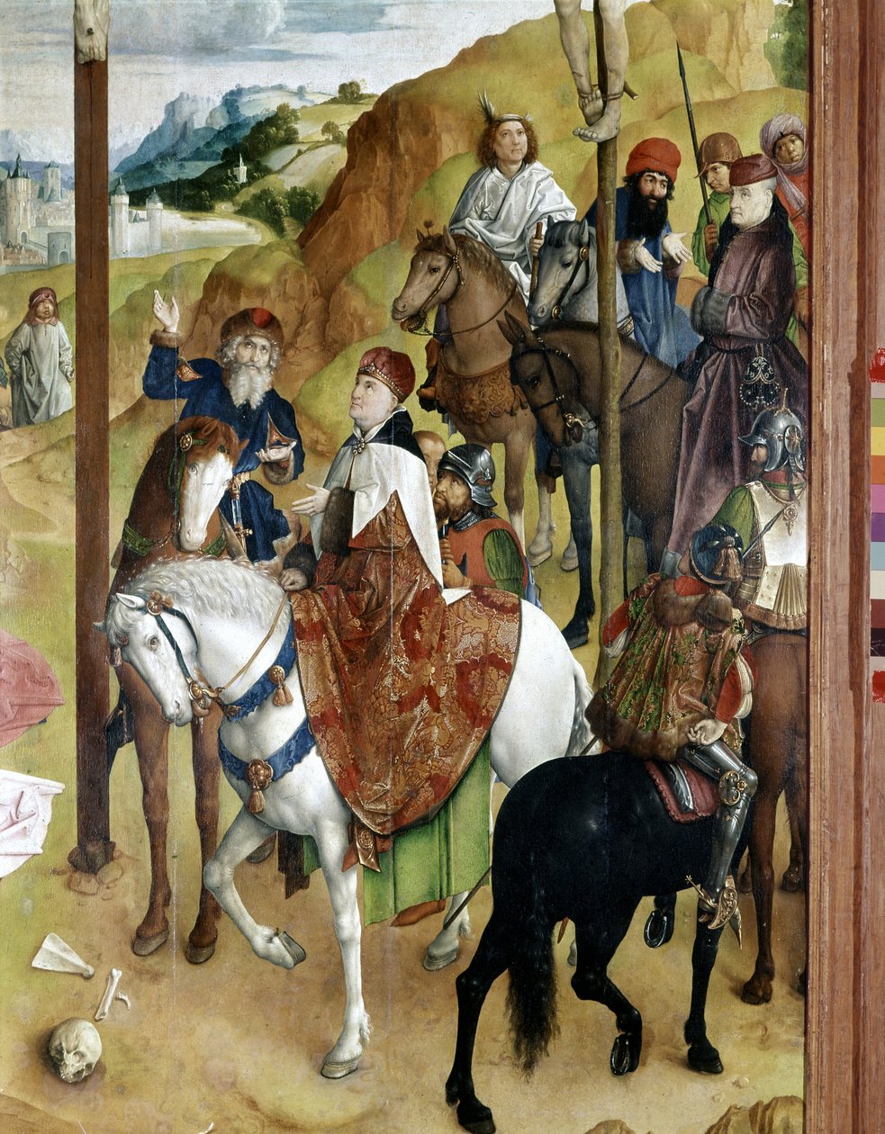 Gentin ristiinnaulitsemisen triptyykki tekijältä Joos van Gent (fl.1460 75)