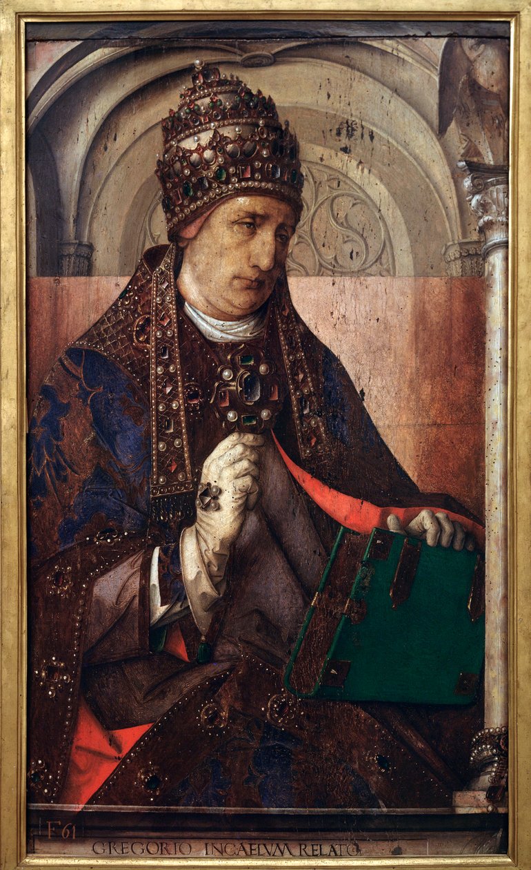 Paavi Gregorius I:n muotokuva, n. 1435-1475 tekijältä Joos van Gent