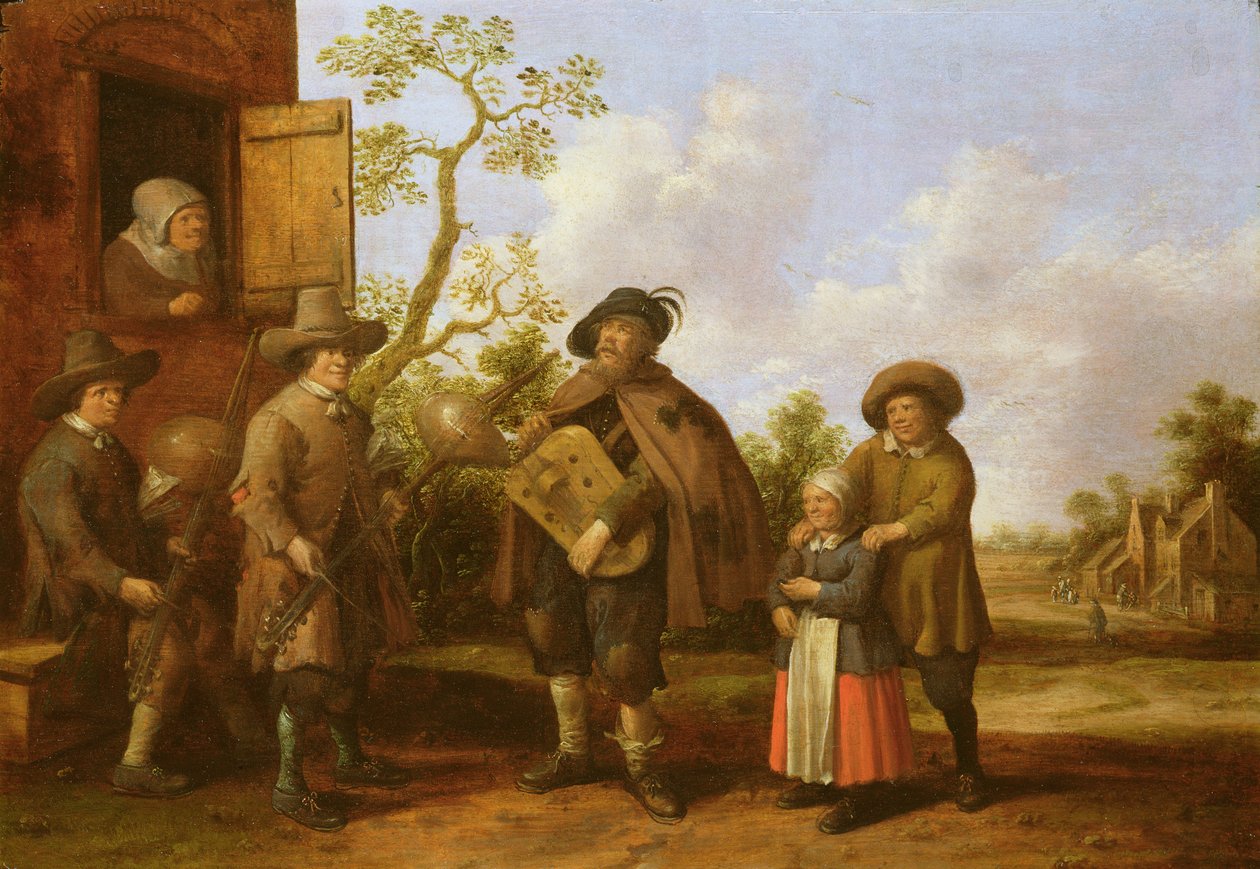 Kyläkuva muusikoiden kanssa, 1659 tekijältä Joost Cornelisz. Droochsloot