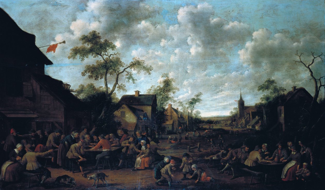 Talonpojat juhlat kylässä, 1661 tekijältä Joost Cornelisz. Droochsloot