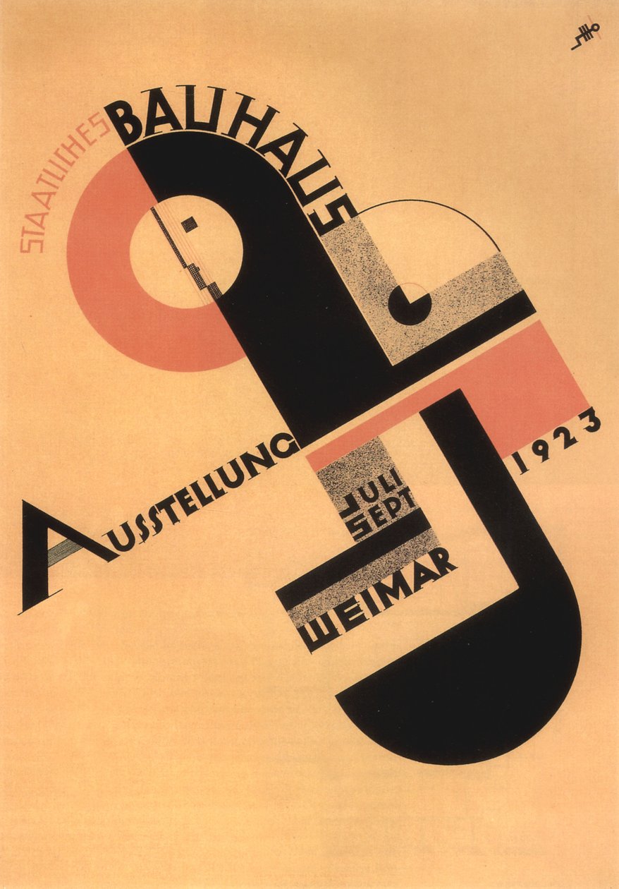 Bauhaus-näyttelyn mainonta Weimarissa tekijältä Joost Schmidt