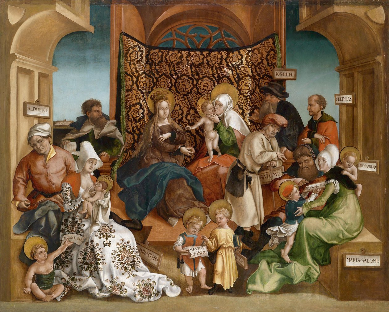Sainte Parente (koko Marian perhe) - Pyhä sukulaisuus - Jorg (Joerg) Breun nuoremman (1510-1547) maalaus - Öljy puulle - 106x132,5 - Yksityiskokoelma tekijältä Jorg II Breu